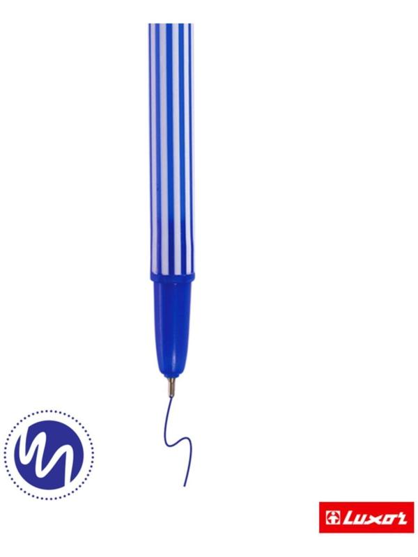 Ручка шариковая Luxor Stripes, узел 0.7 мм, чернила синие, корпус бело-синий
