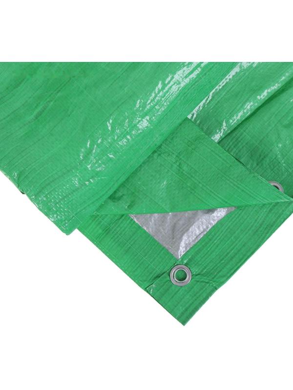 Тент защитный, 6 × 3 м, плотность 120 г/м², УФ, люверсы шаг 1 м, зелёный/серебристый