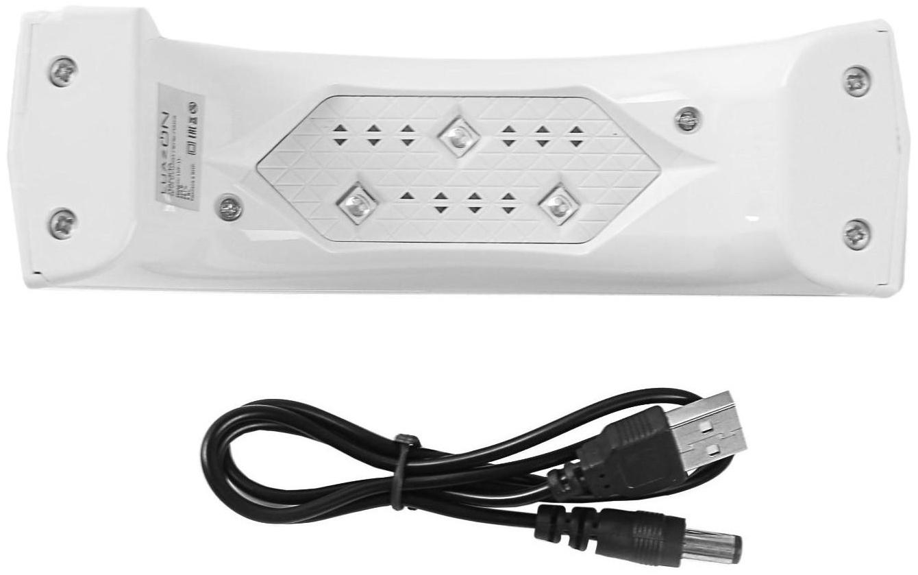 Лампа для гель-лака Luazon LUF-11, LED, 9 Вт, 3 диода, таймер 60 с, USB, белая
