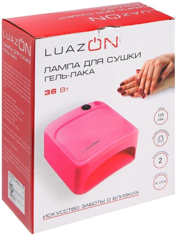 Лампа для гель-лака Luazon LUF-10, UV, 36 Вт, 3 диода, таймер 120 с, 220 В, белая