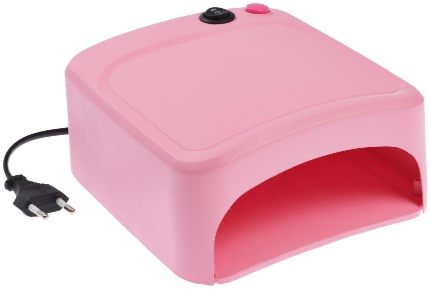 Лампа для гель-лака Luazon LUF-10, UV, 36 Вт, 3 диода, таймер 120 с, 220 В, розовая