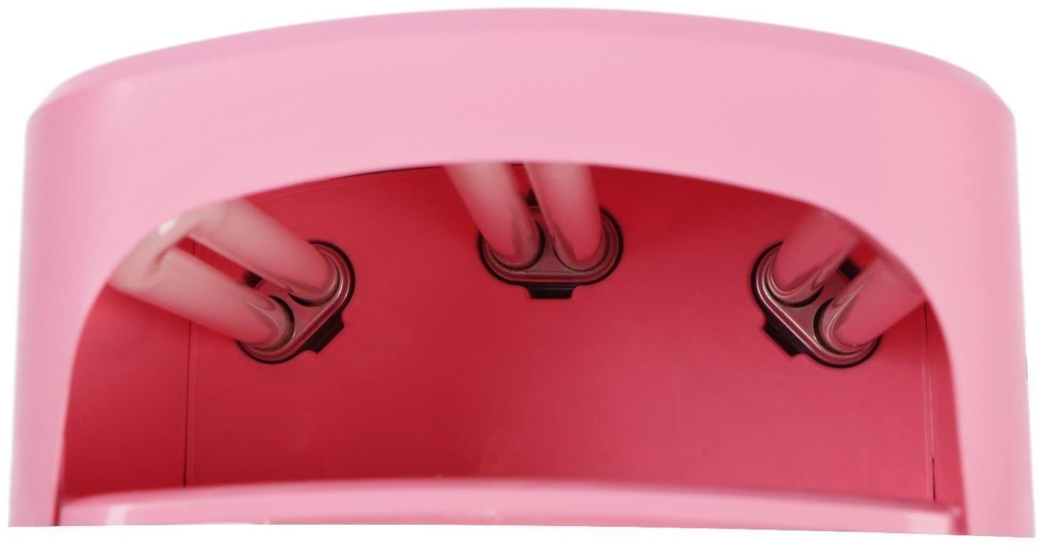 Лампа для гель-лака Luazon LUF-10, UV, 36 Вт, 3 диода, таймер 120 с, 220 В, розовая
