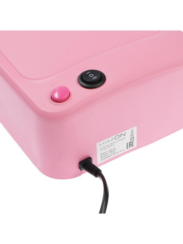 Лампа для гель-лака Luazon LUF-10, UV, 36 Вт, 3 диода, таймер 120 с, 220 В, розовая