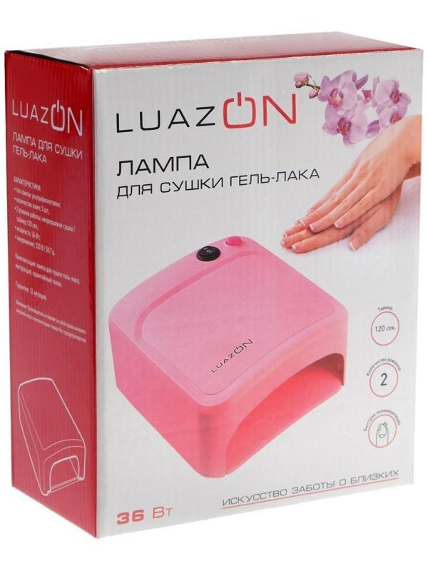 Лампа для гель-лака Luazon LUF-10, UV, 36 Вт, 3 диода, таймер 120 с, 220 В, розовая