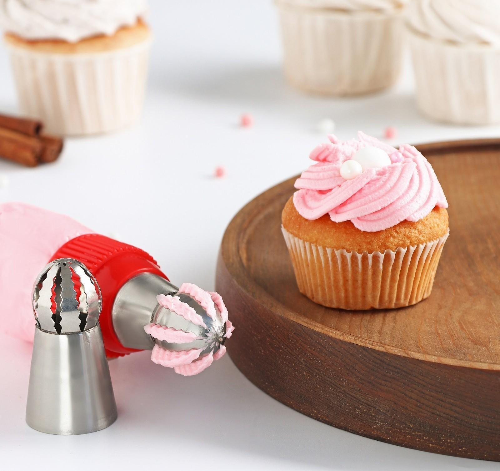 Насадка кондитерская «Сфера.Волна с цветком», d=3 см, выход 2,3 см, нержавеющая сталь