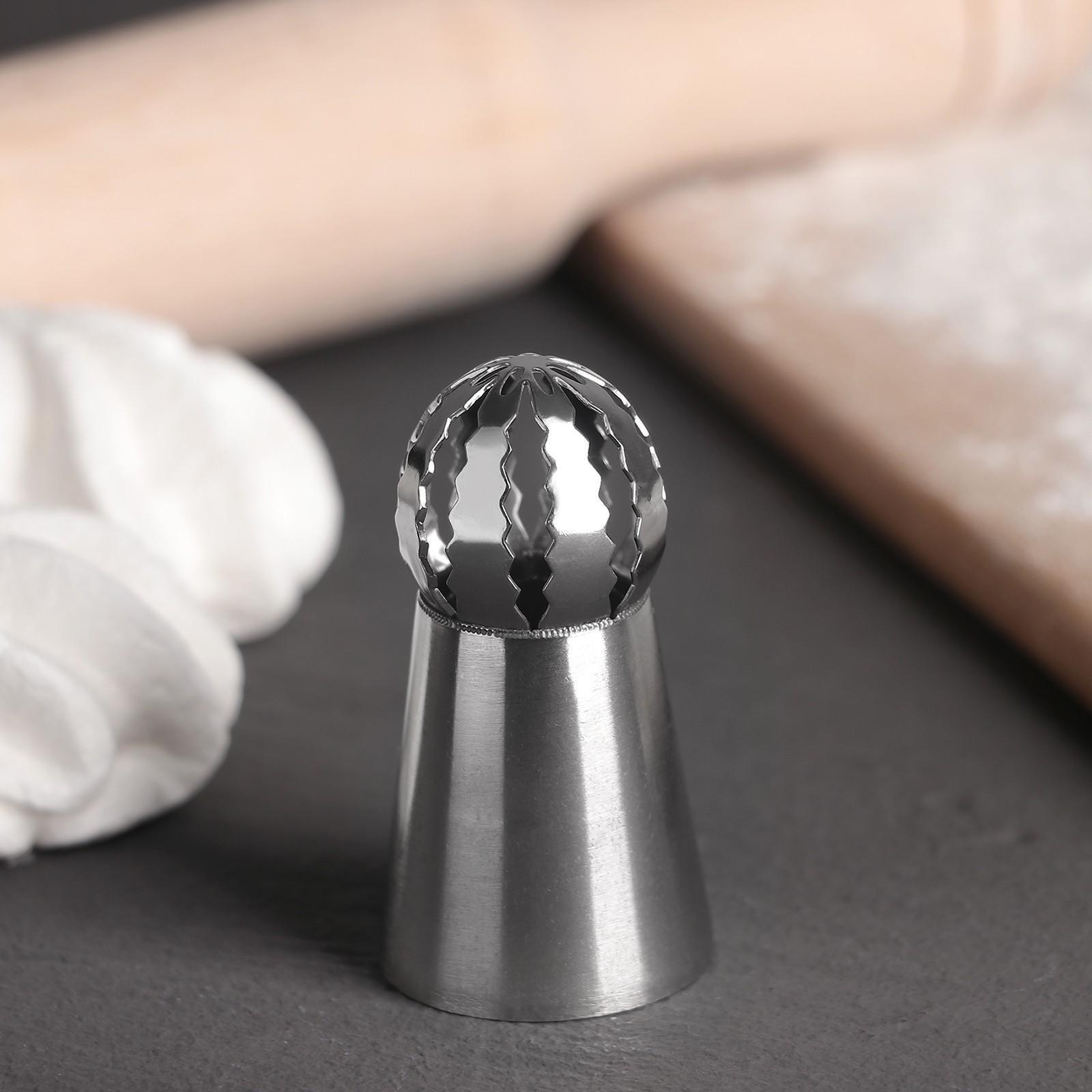 Насадка кондитерская «Сфера.Волна с цветком», d=3 см, выход 2,3 см, нержавеющая сталь