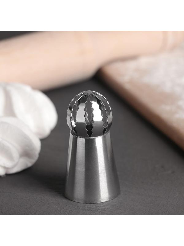 Насадка кондитерская «Сфера.Волна с цветком», d=3 см, выход 2,3 см, нержавеющая сталь