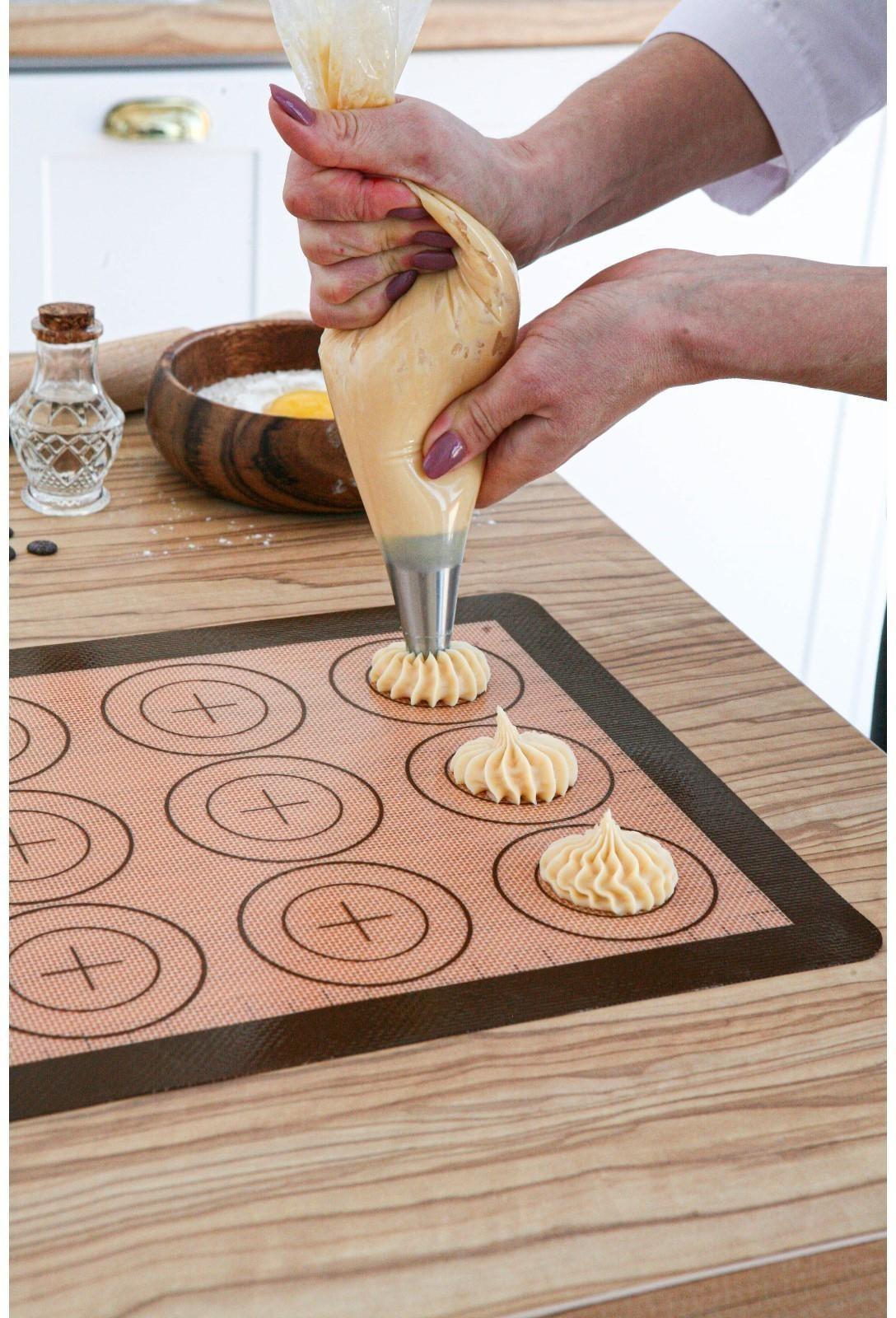 Силиконовый коврик для макаронс армированный «Плюс», 42×29,5 см, цвет МИКС