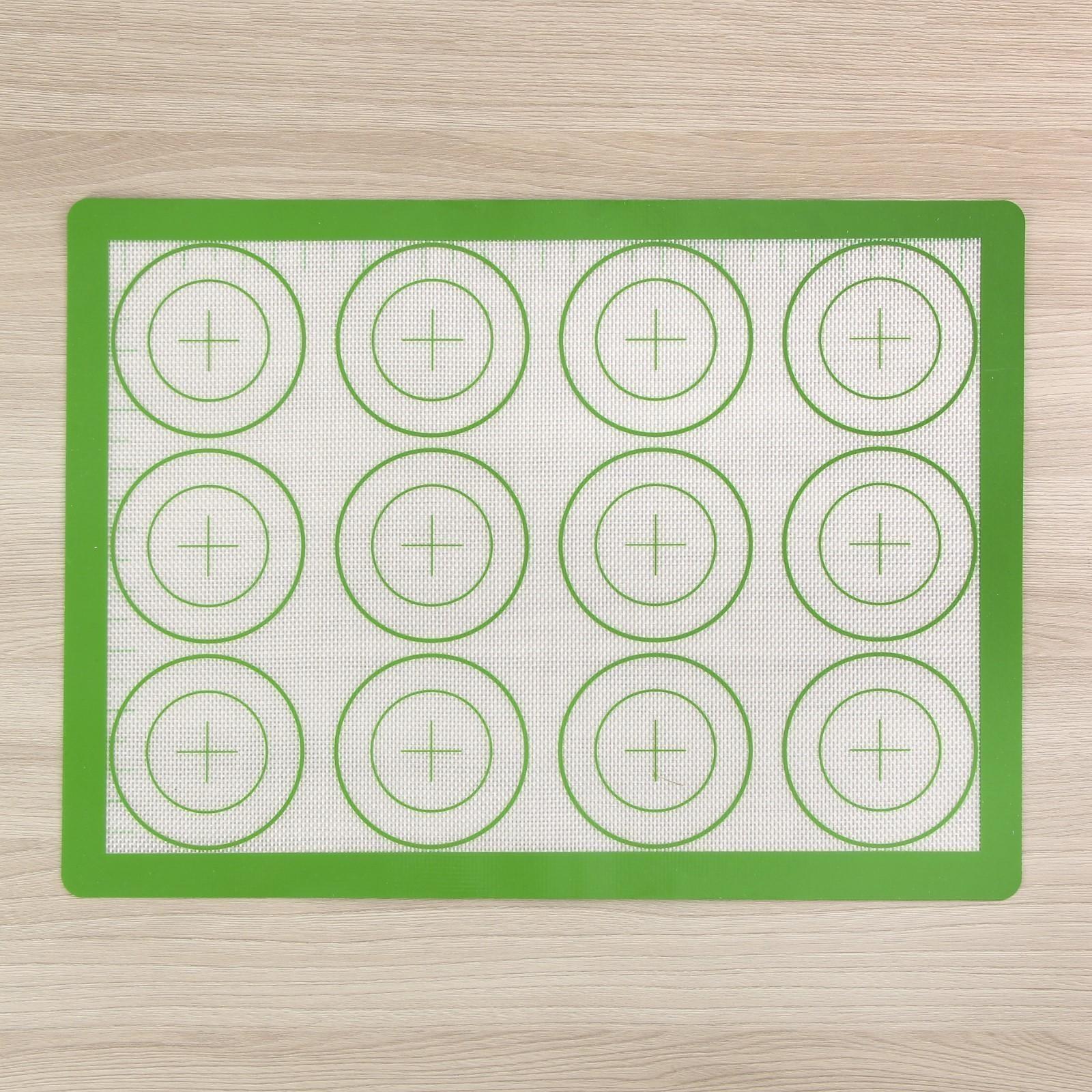 Силиконовый коврик для макаронс армированный «Плюс», 42×29,5 см, цвет МИКС