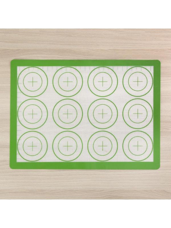 Силиконовый коврик для макаронс армированный «Плюс», 42×29,5 см, цвет МИКС