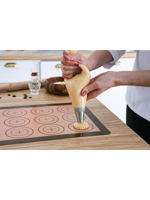 Силиконовый коврик для макаронс армированный «Плюс», 42×29,5 см, цвет МИКС