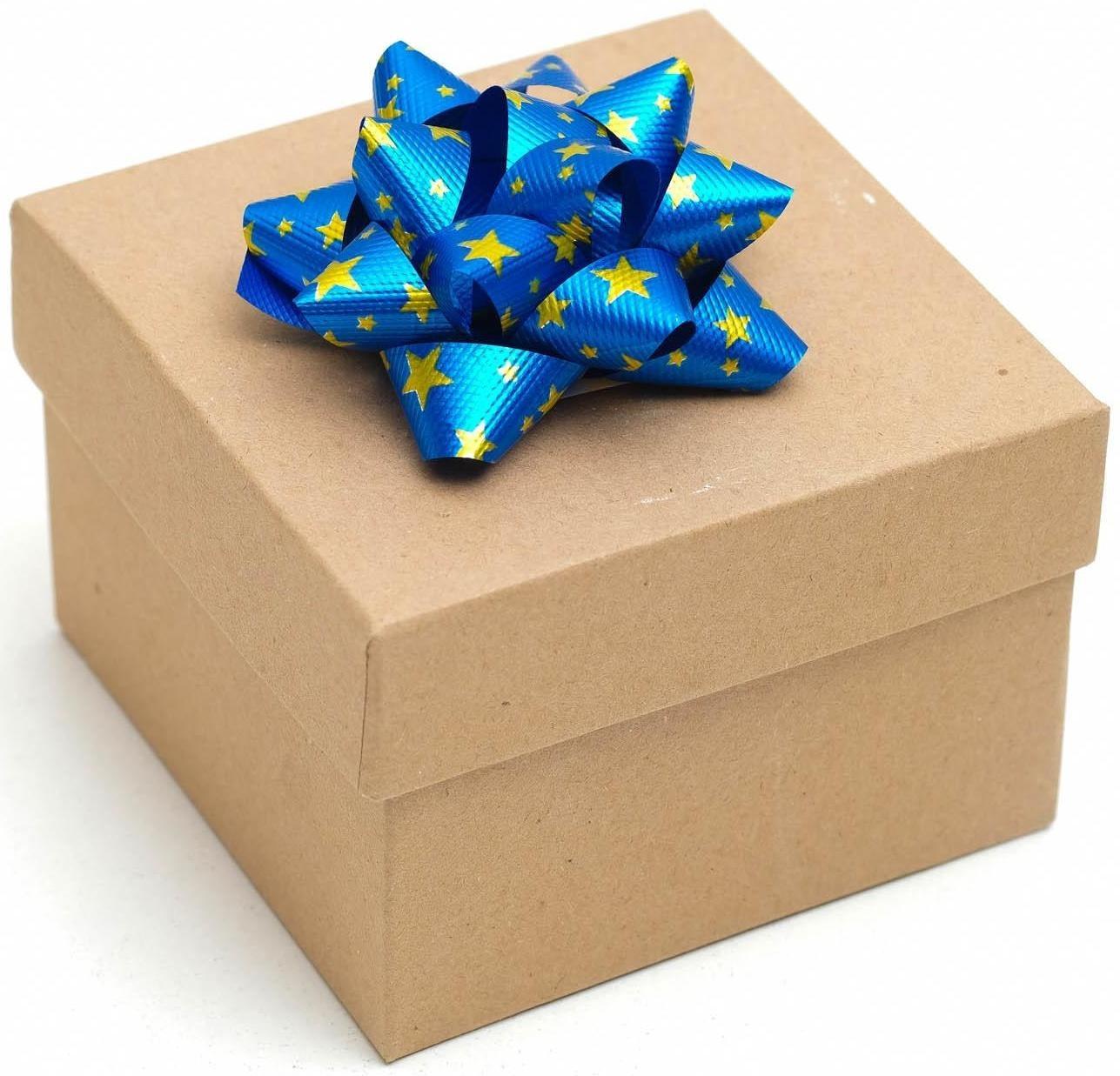 Бант-звезда №7,5, фасовка 8 шт., металик с рисунком, микс