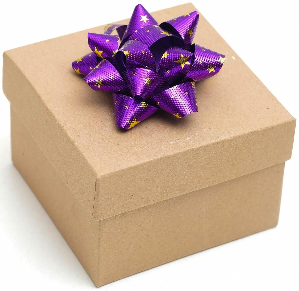 Бант-звезда №7,5, фасовка 8 шт., металик с рисунком, микс