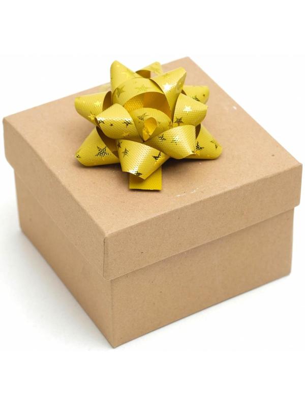 Бант-звезда №7,5, фасовка 8 шт., металик с рисунком, микс