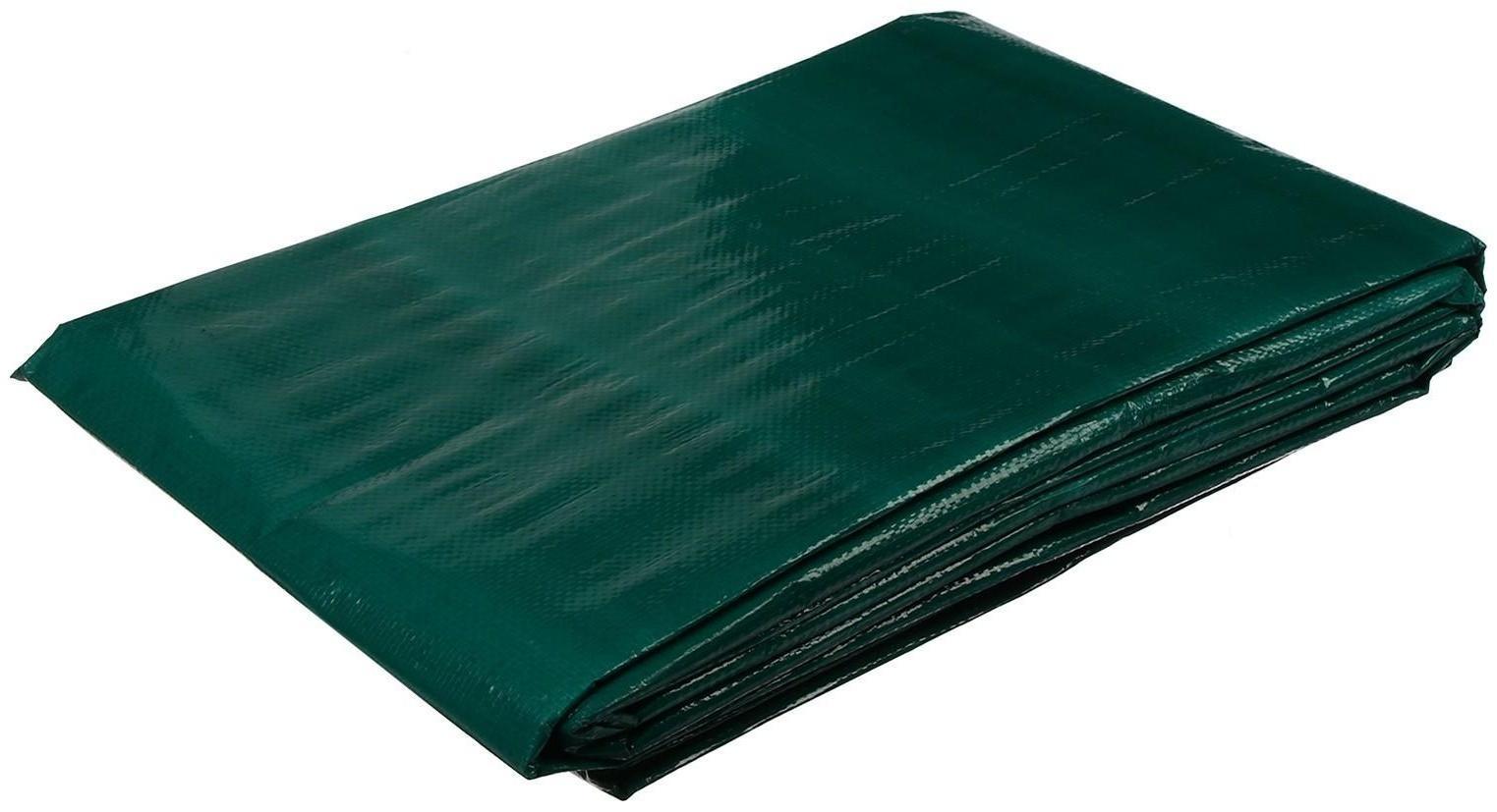 Тент защитный, 5 × 4 м, плотность 120 г/м², УФ, люверсы шаг 1 м, зелёный/серебристый
