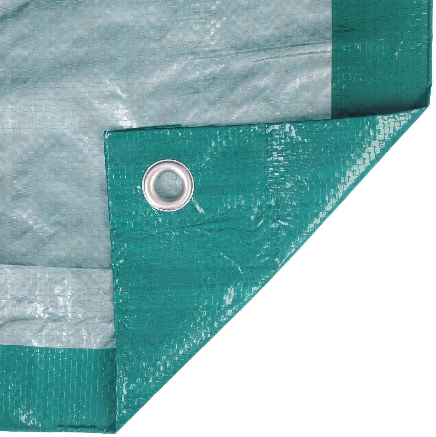 Тент защитный, 6 × 4 м, плотность 120 г/м², УФ, люверсы шаг 1 м, зелёный/серебристый