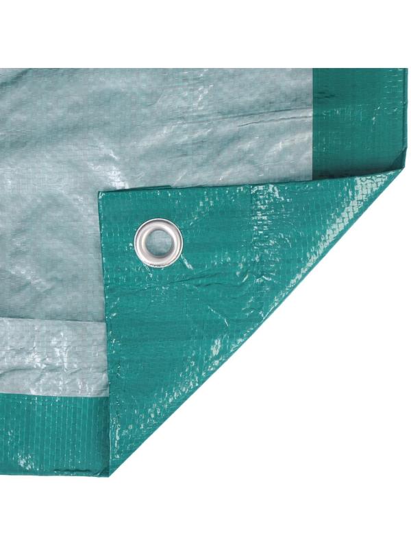 Тент защитный, 6 × 4 м, плотность 120 г/м², УФ, люверсы шаг 1 м, зелёный/серебристый