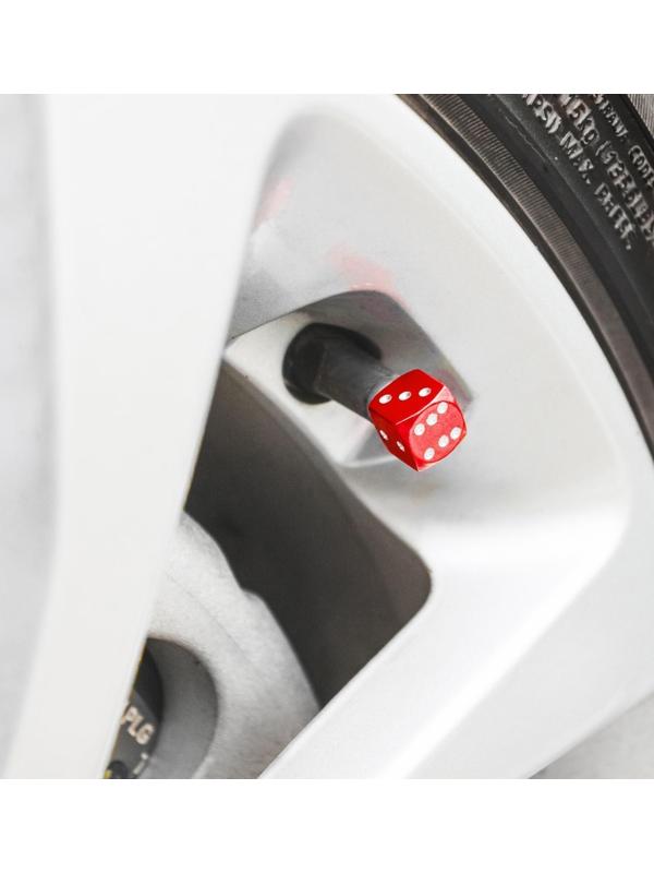 Колпачок на вентиль, кубик, красный, набор 4 шт