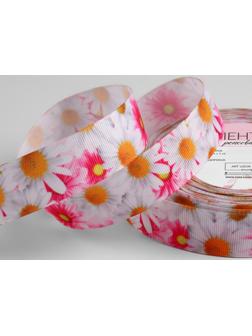 Лента репсовая «Ромашки», 25 мм, 18 ± 1 м, разноцветная