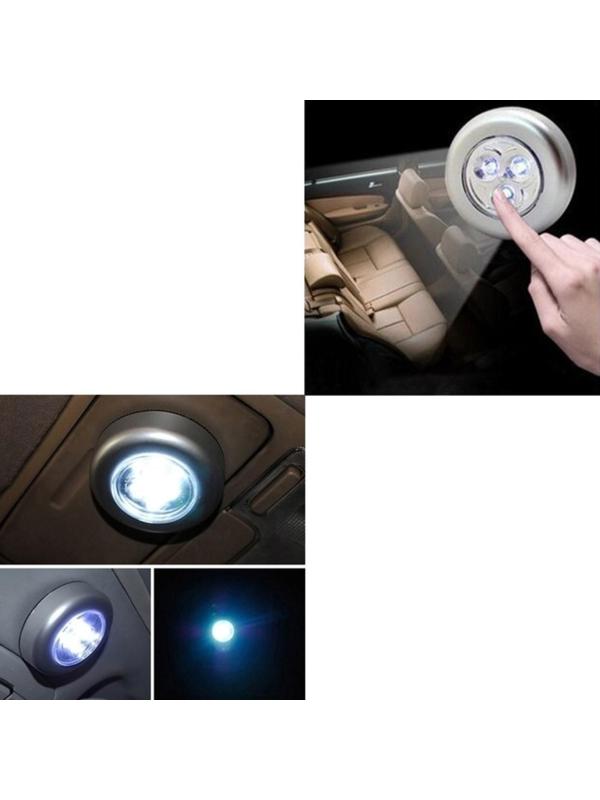 Светильник светодиодный в автомобиль, 3 LED, серебро