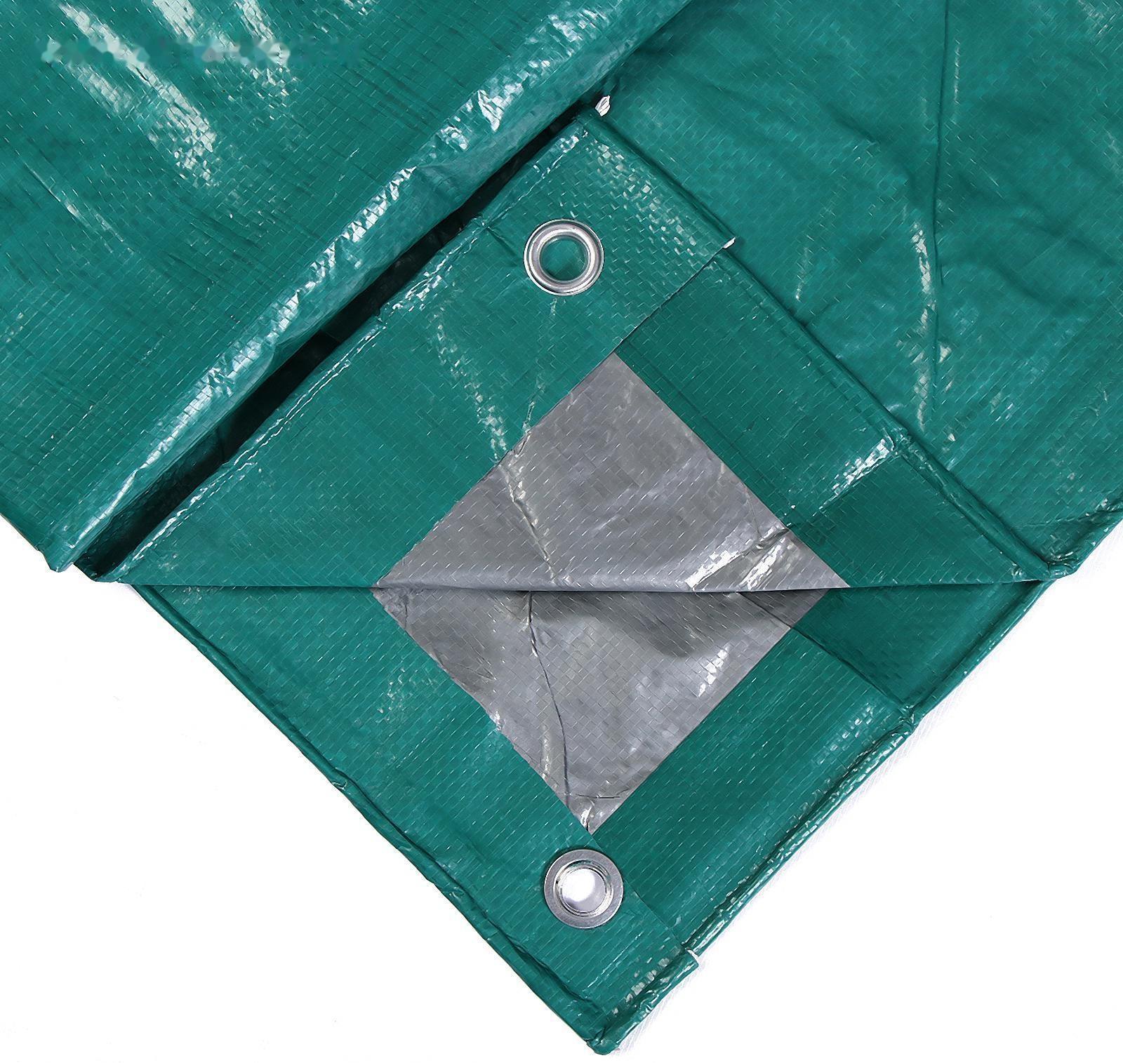 Тент защитный, 4 × 3 м, плотность 120 г/м², УФ, люверсы шаг 1 м, зелёный/серебристый