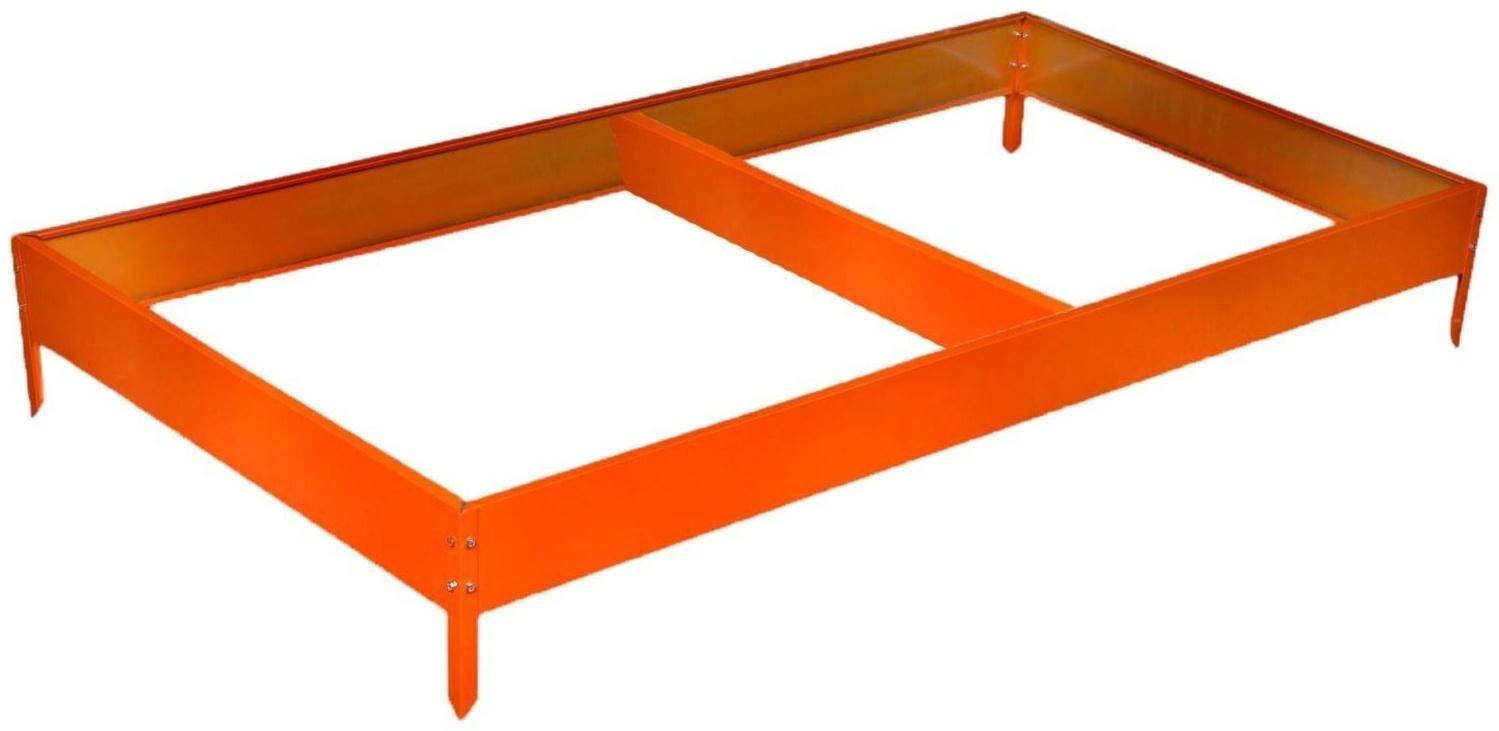 Грядка оцинкованная, 295 × 100 × 15 см, оранжевая, Greengo