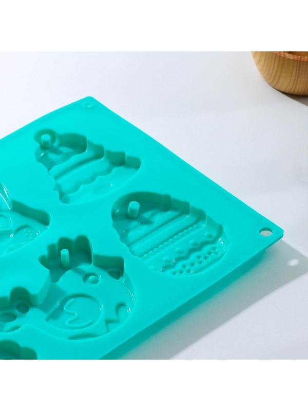 Форма для шоколада силиконовая Доляна «Животные», 30×17×1 см, 8 ячеек (7,7×6 см), цвет МИКС