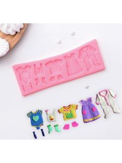 Молд силиконовый «Одежда для ребёночка», 17×6,3 см, цвет МИКС