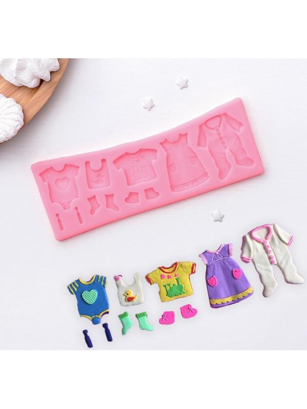 Молд силиконовый «Одежда для ребёночка», 17×6,3 см, цвет МИКС
