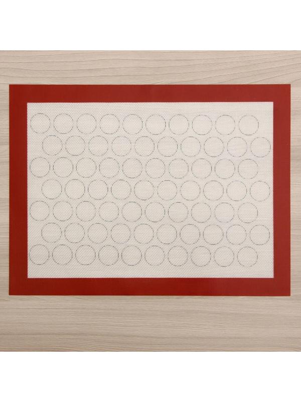 Силиконовый коврик для макаронс армированный, 40×30 см