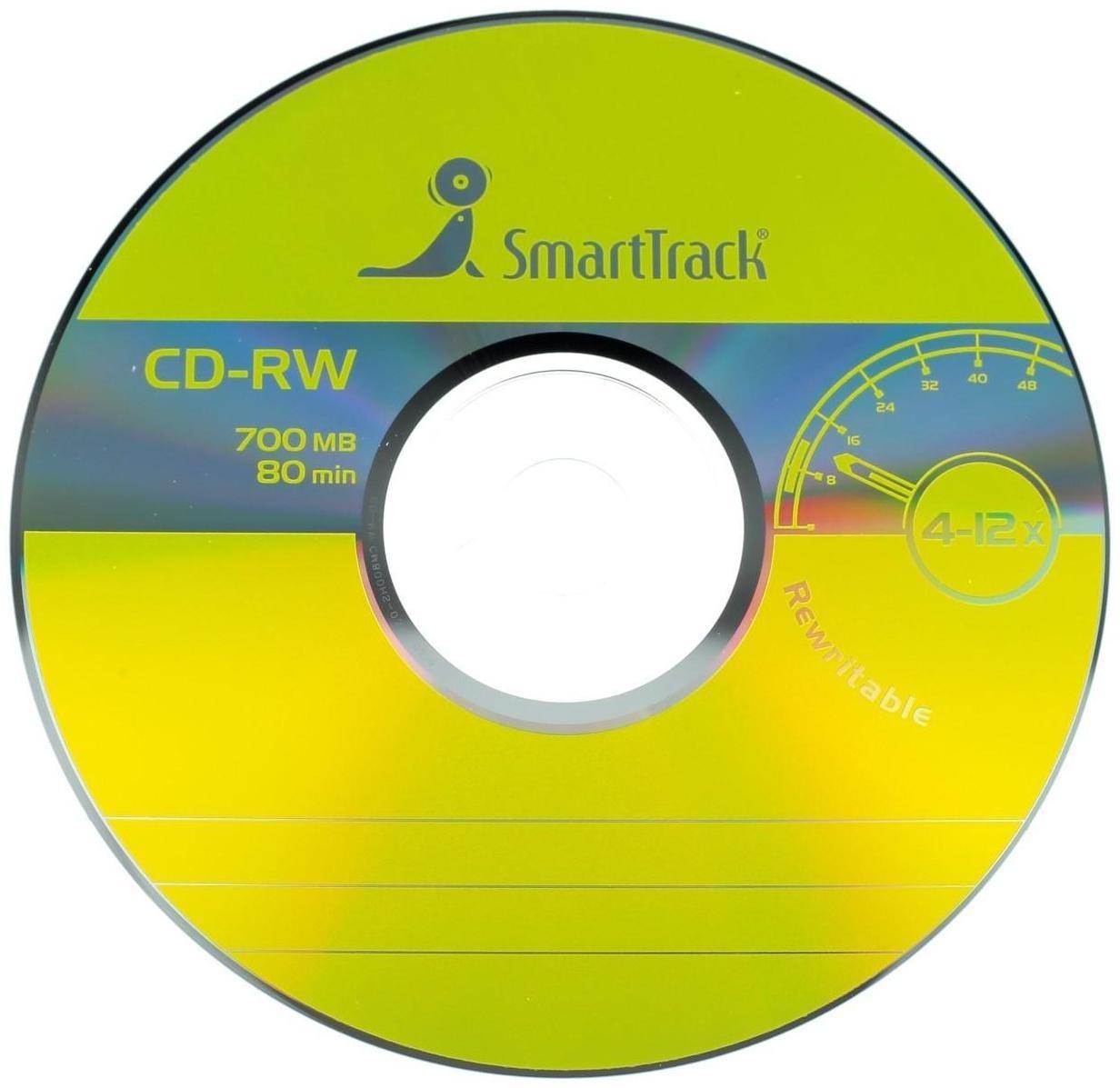 Диск CD-RW SmartTrack, 4-12x, 700 Мб, (бокс  25 шт.)