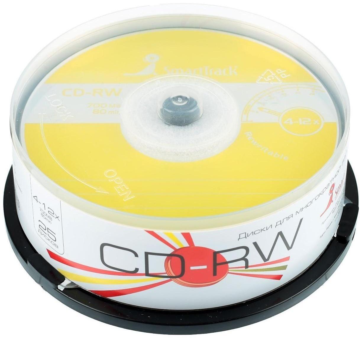 Диск CD-RW SmartTrack, 4-12x, 700 Мб, (бокс  25 шт.)