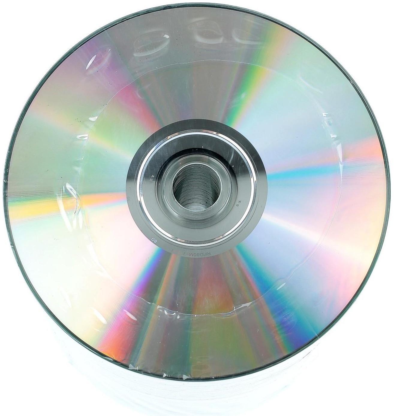 Диск CD-R, не окрашенный, без канавки (Ritek), 52x, 700 Мб, Спайка, 100 шт