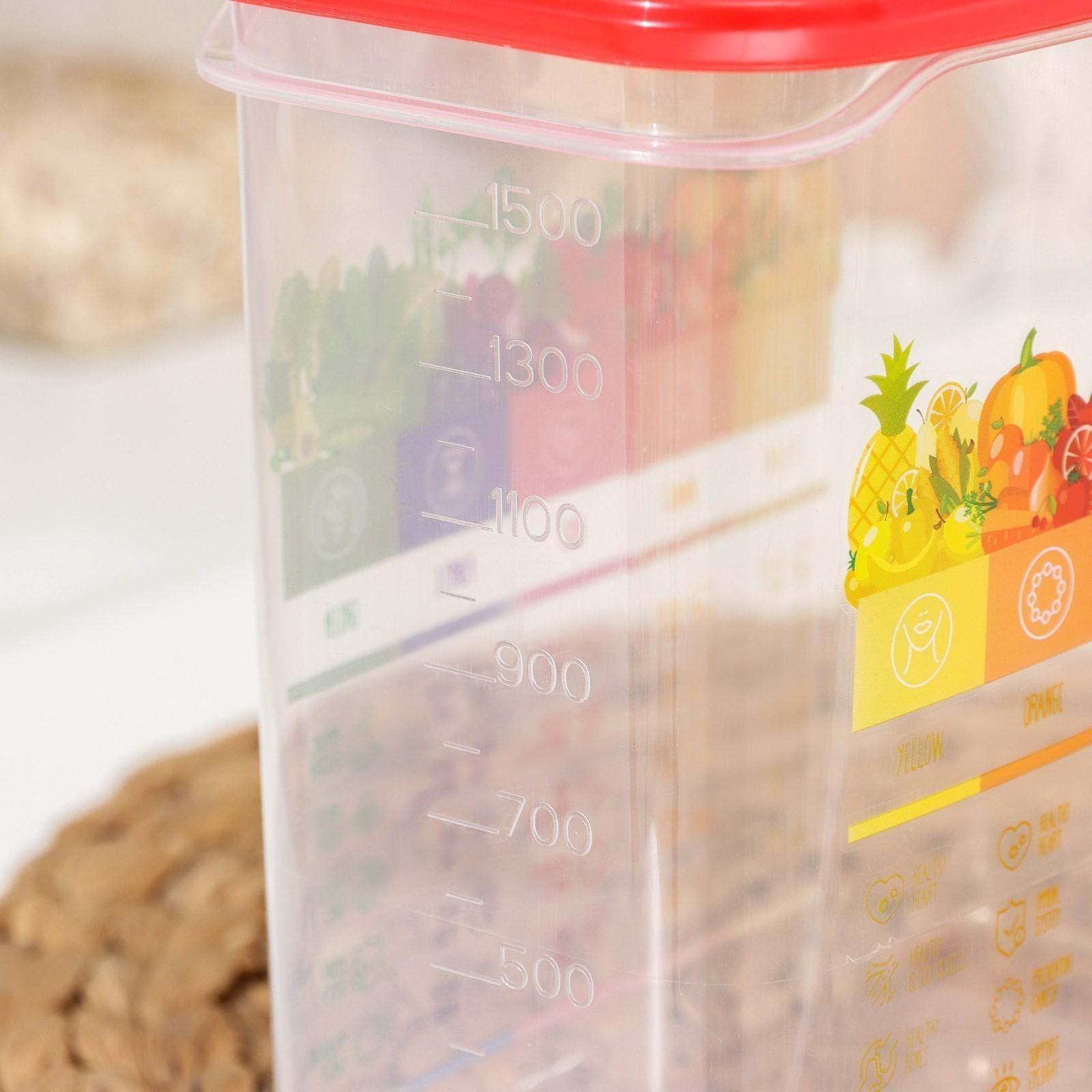 Контейнер Vitaline, 1,5 л, цвет красный