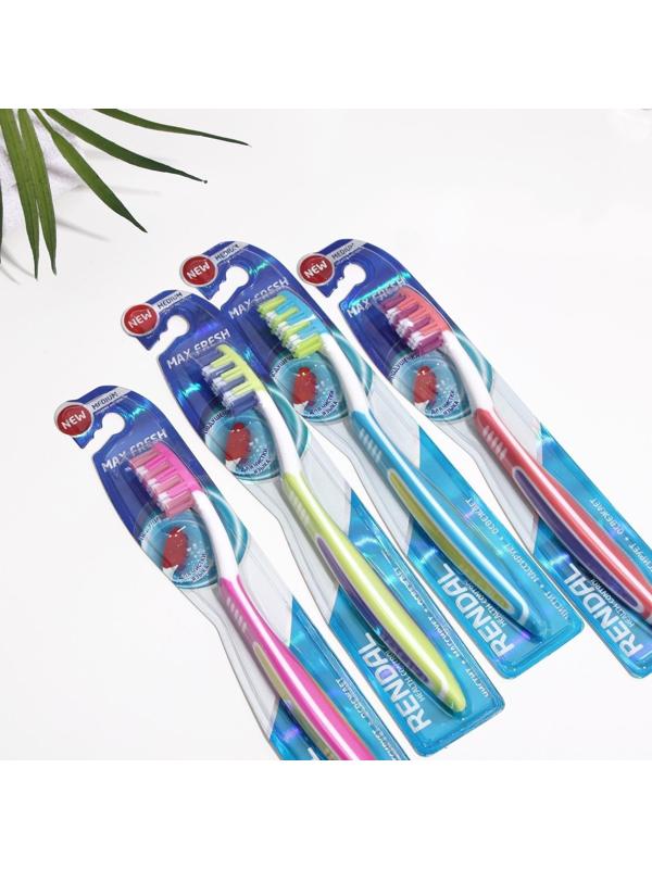 Зубная щётка Rendall 3 effect, средней жесткости, микс, 1 шт.