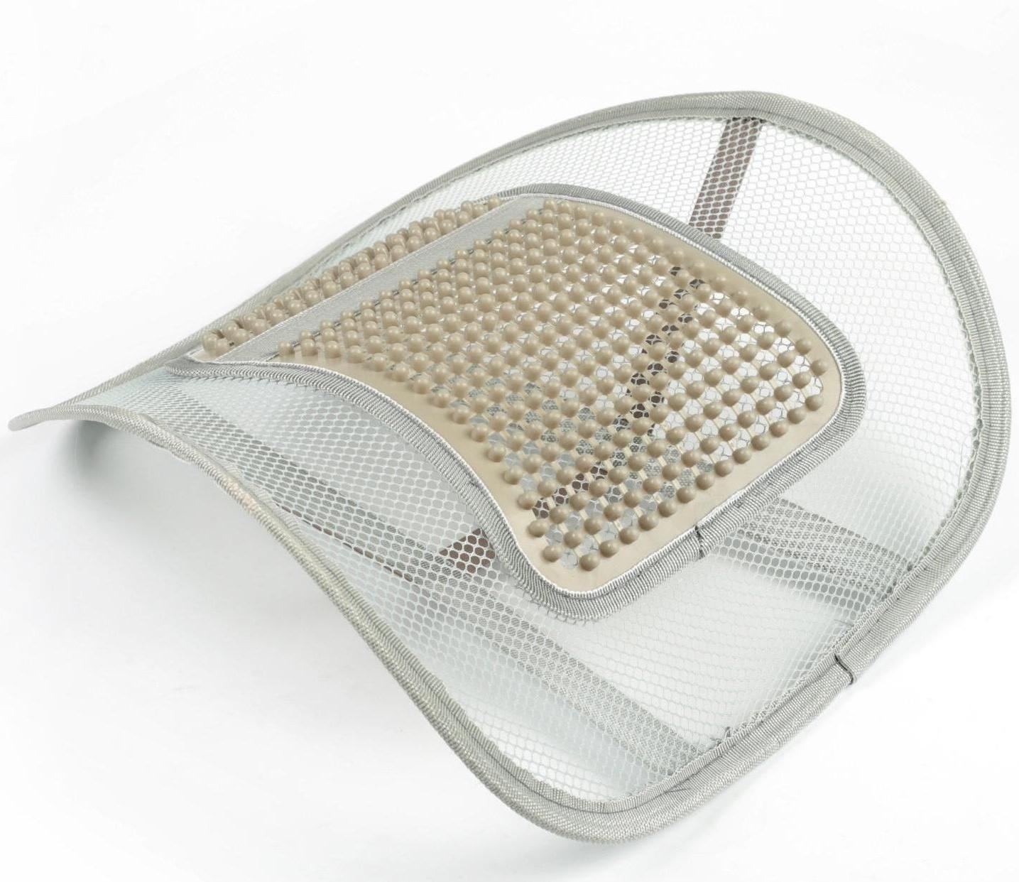 Ортопедическая спинка на сиденье с вертикальным массажером на сиденье 38x39 см, серый