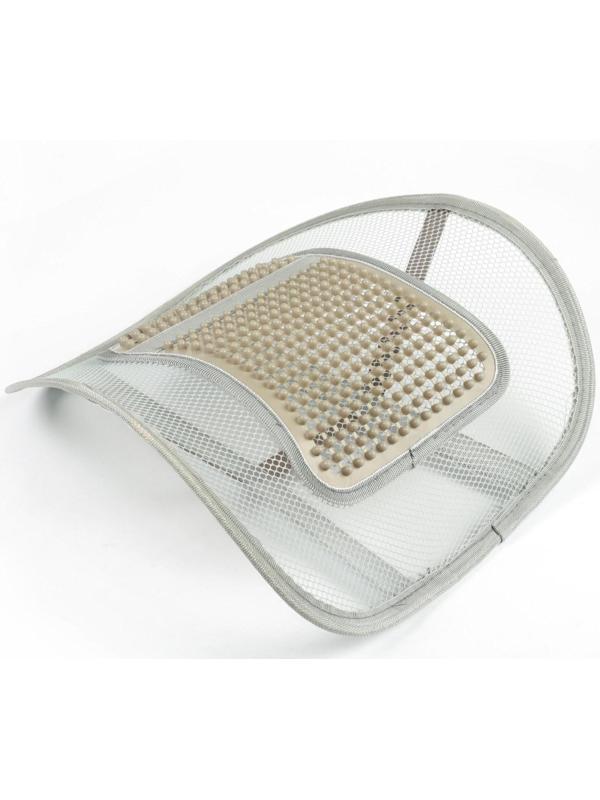 Ортопедическая спинка на сиденье с вертикальным массажером на сиденье 38x39 см, серый