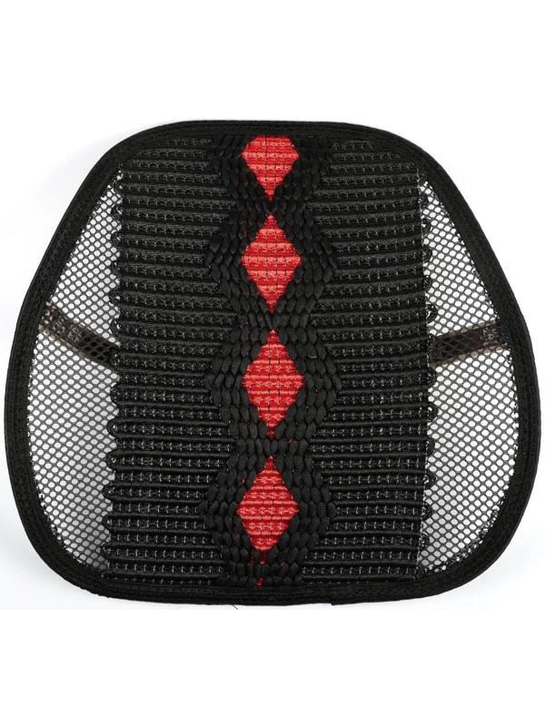 Ортопедическая спинка на сиденье усиленная, ромб, 38×39 см, черный