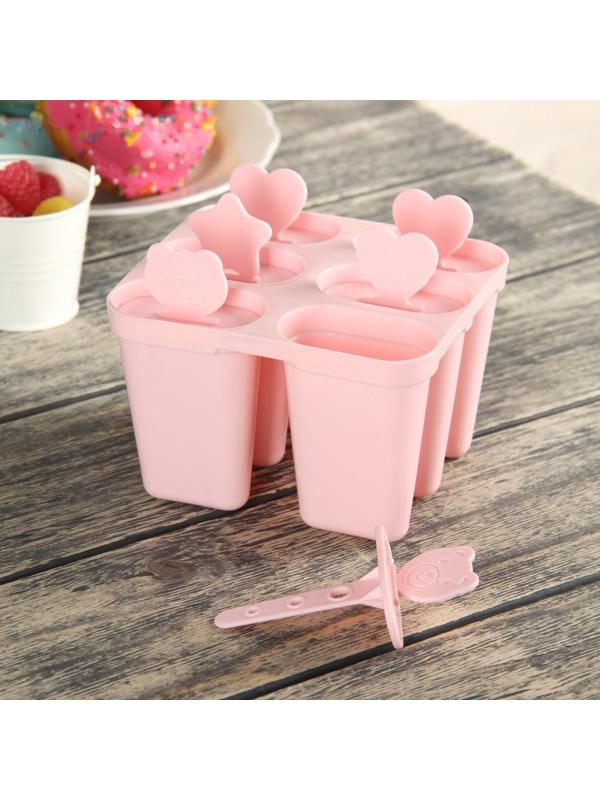 Форма для мороженого 6 ячеек «Нега», цвета МИКС