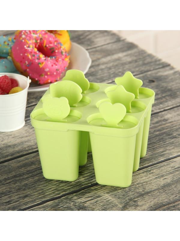 Форма для мороженого 6 ячеек «Нега», цвета МИКС