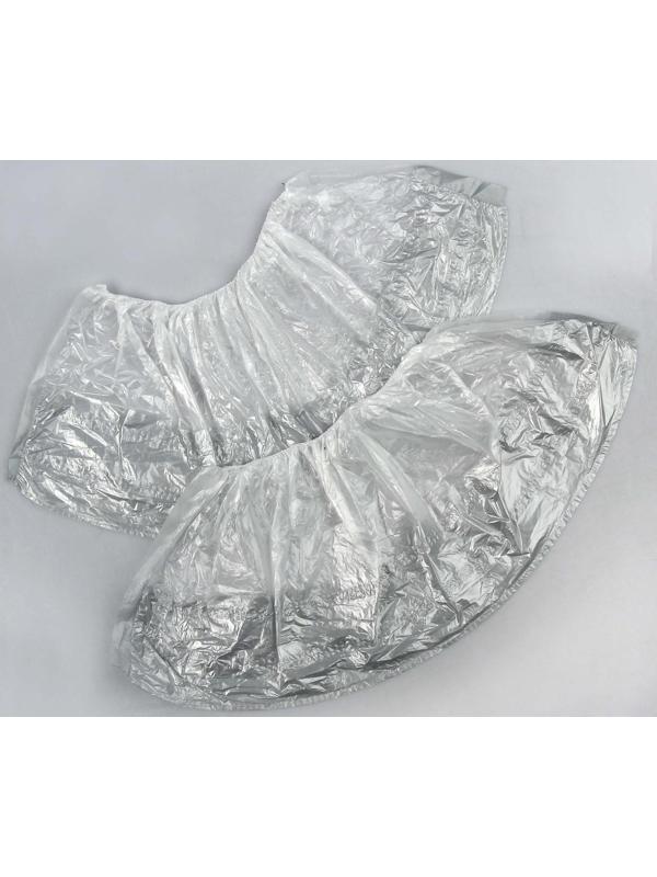 Бахилы стандарт, с двойной подошвой, 25 пар, серебристый, 400 x 150 мм., 14/28 мкм., 2,6 г