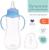 Бутылочкадлякормления детскаяприталенная,сручками,250 мл, от 0 мес.,цвет голубой МИКС