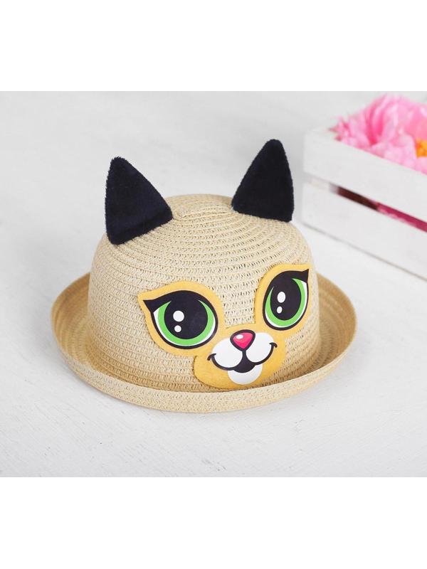 Панама с ушками «Котик», детская, р-р. 54 см., от 2 до 6 лет