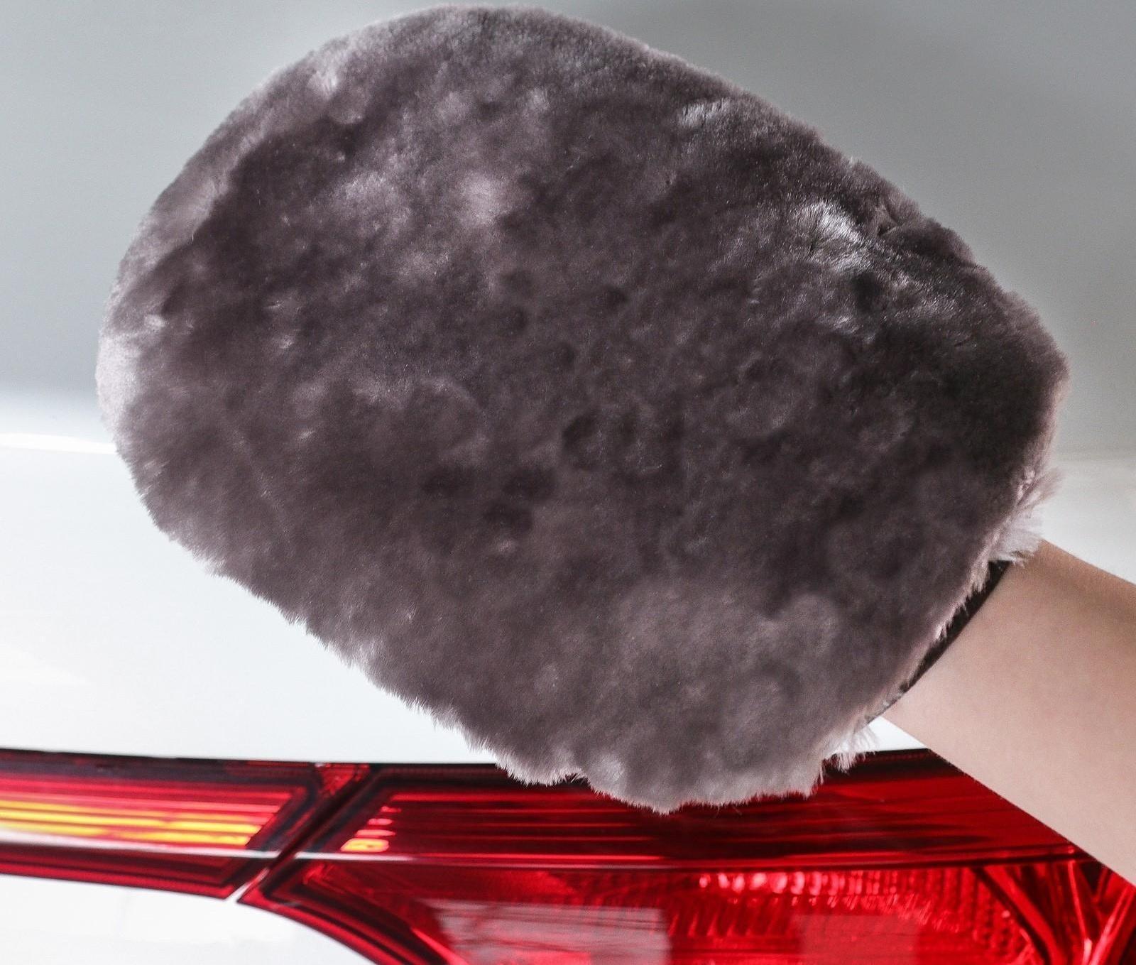 Варежка для полировки односторонняя 23x17 см, искусственный мех, микс