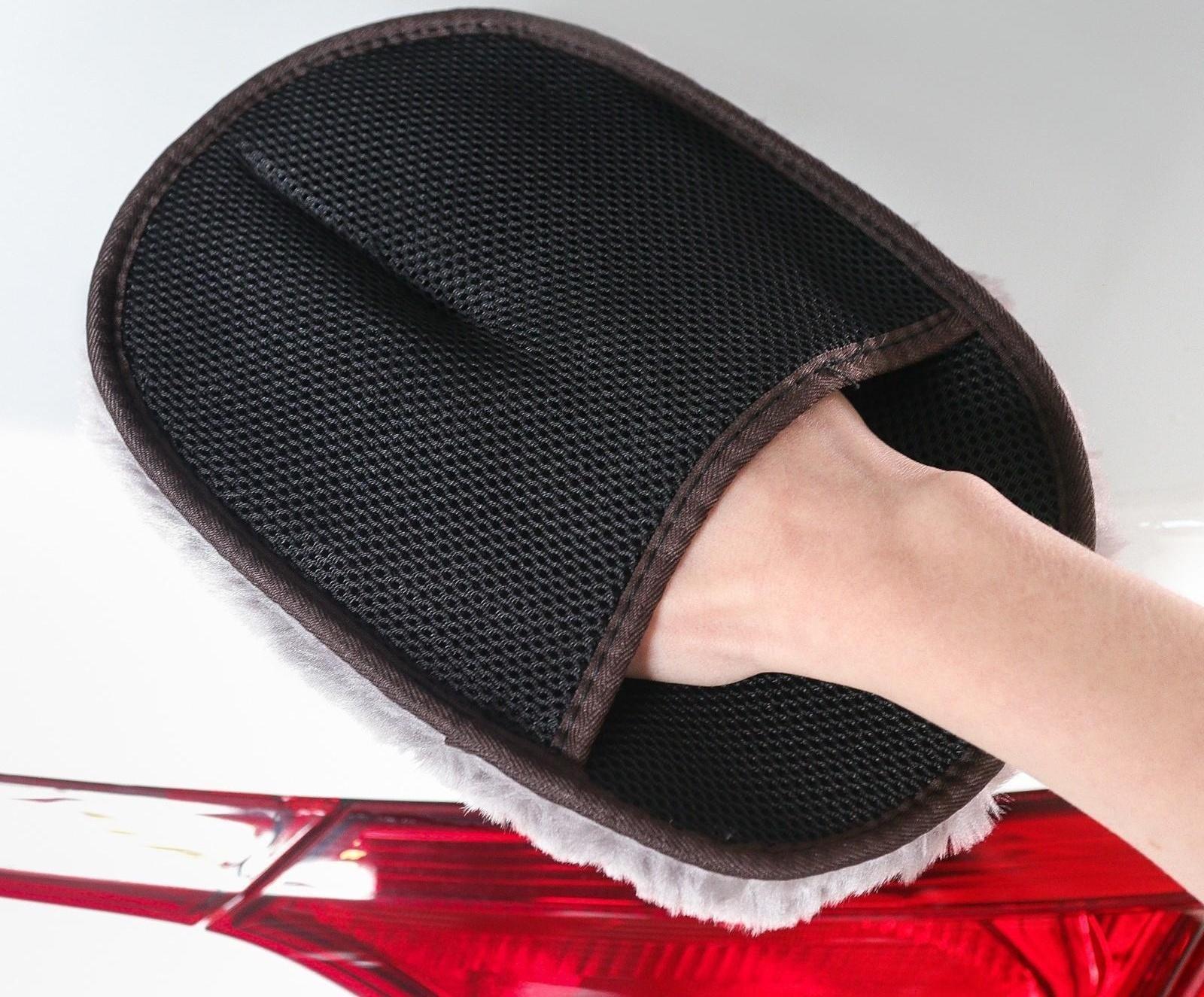 Варежка для полировки односторонняя 23x17 см, искусственный мех, микс