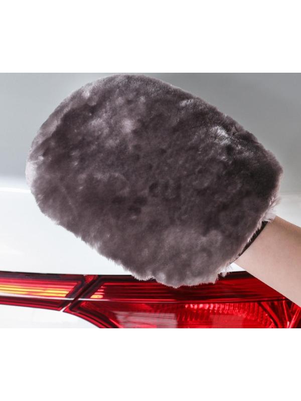 Варежка для полировки односторонняя 23x17 см, искусственный мех, микс