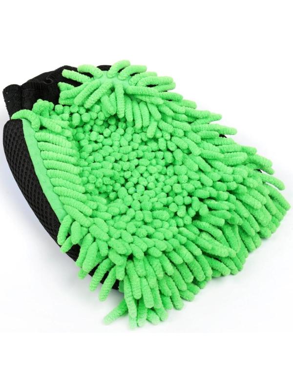 Варежка для мытья авто, 25×19 см, двухсторонняя, микс