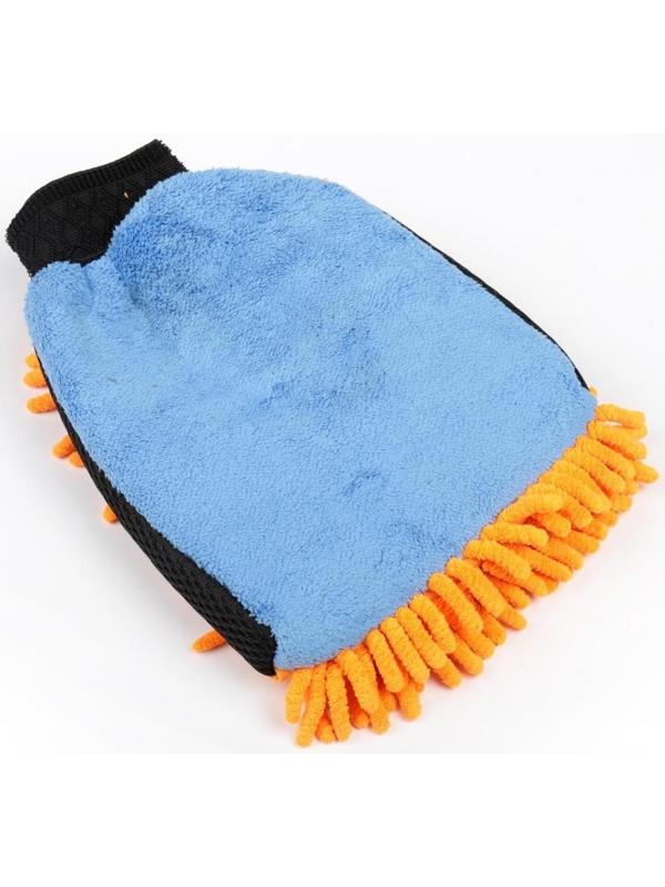 Варежка для мытья авто, 25×19 см, двухсторонняя, микс
