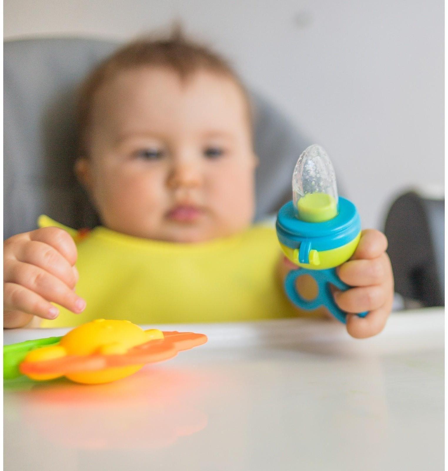 Ниблер с силиконовой сеточкой, вращающийся поршень, цвет голубой