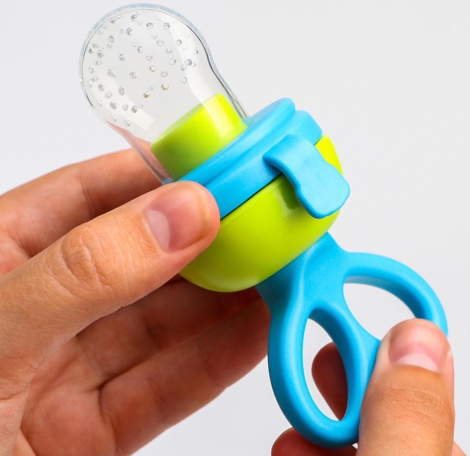 Ниблер с силиконовой сеточкой, вращающийся поршень, цвет голубой
